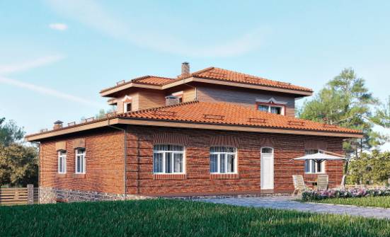 380-002-Л Проект трехэтажного дома и гаражом, огромный домик из кирпича Котлас | Проекты домов от House Expert