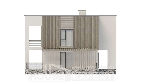 150-017-П Проект двухэтажного дома, бюджетный загородный дом из теплоблока Мирный, House Expert