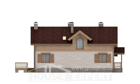165-002-П Проект двухэтажного дома мансардный этаж, гараж, простой домик из поризованных блоков Котлас, House Expert