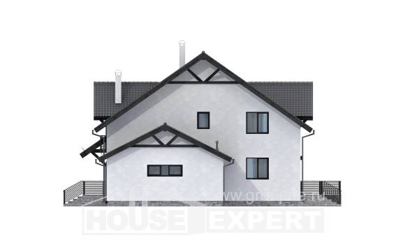 290-003-П Проект двухэтажного дома мансардный этаж, уютный коттедж из бризолита Архангельск, House Expert