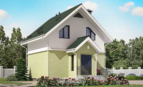 070-001-П Проект двухэтажного дома мансардой, недорогой коттедж из бризолита Коряжма | Проекты домов от House Expert