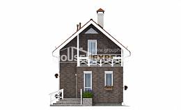 045-001-Л Проект двухэтажного дома с мансардным этажом, экономичный дом из поризованных блоков Каргополь, House Expert