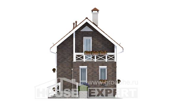 045-001-Л Проект двухэтажного дома с мансардным этажом, экономичный дом из поризованных блоков Каргополь, House Expert