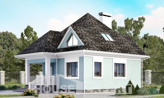 110-001-Л Проект двухэтажного дома мансардой, красивый загородный дом из поризованных блоков Вельск, House Expert