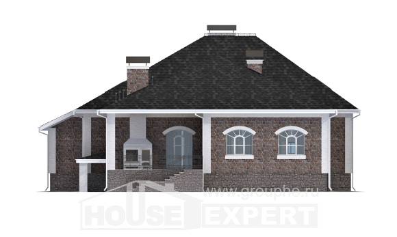 490-001-П Проект трехэтажного дома мансардой, гараж, современный дом из кирпича Каргополь, House Expert