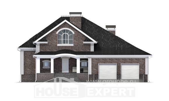 490-001-П Проект трехэтажного дома мансардой и гаражом, уютный дом из кирпича Мирный, House Expert