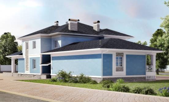 620-001-П Проект трехэтажного дома и гаражом, красивый загородный дом из твинблока, Котлас