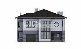 300-006-Л Проект двухэтажного дома, гараж, большой домик из кирпича, Новодвинск