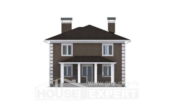 185-002-П Проект двухэтажного дома, современный загородный дом из теплоблока Каргополь, House Expert