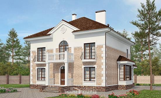 220-008-П Проект двухэтажного дома, красивый загородный дом из кирпича Каргополь | Проекты домов от House Expert