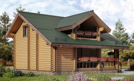 110-005-П Проект двухэтажного дома мансардой, простой загородный дом из дерева, Мирный