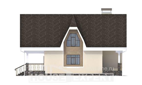 125-001-Л Проект двухэтажного дома с мансардным этажом, бюджетный домик из керамзитобетонных блоков Коряжма, House Expert