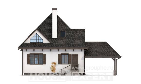 110-002-Л Проект двухэтажного дома с мансардным этажом и гаражом, скромный дом из газосиликатных блоков Коряжма, House Expert