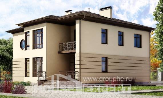 300-006-П Проект двухэтажного дома и гаражом, современный загородный дом из кирпича Архангельск, House Expert