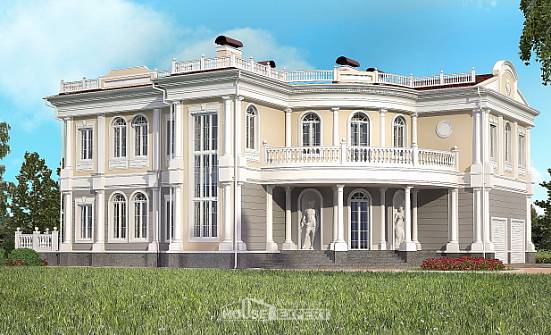 505-001-П Проект двухэтажного дома и гаражом, огромный домик из газобетона, Новодвинск
