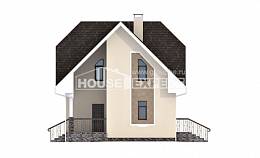 125-001-Л Проект двухэтажного дома с мансардным этажом, простой коттедж из керамзитобетонных блоков Каргополь, House Expert