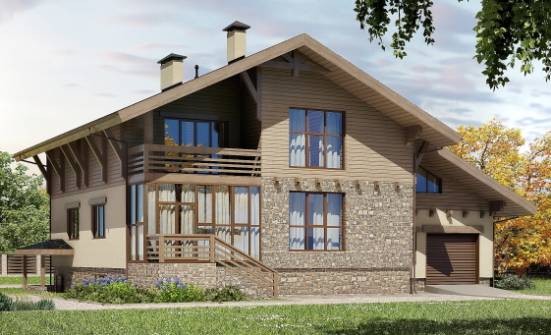 420-001-Л Проект трехэтажного дома с мансардным этажом и гаражом, уютный загородный дом из кирпича Северодвинск | Проекты домов от House Expert