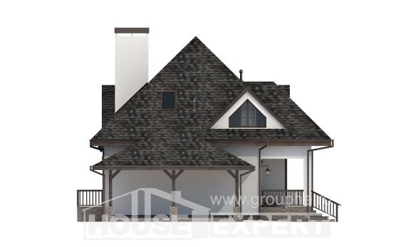 110-002-Л Проект двухэтажного дома с мансардой, гараж, небольшой коттедж из твинблока Каргополь, House Expert