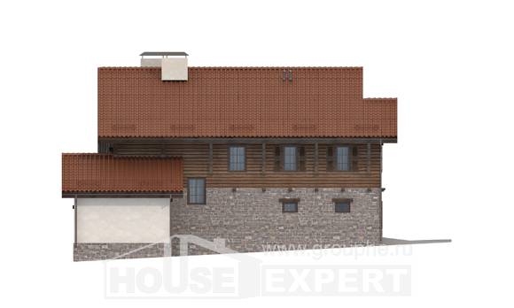 255-002-Л Проект двухэтажного дома с мансардным этажом, гараж, большой коттедж из арболита Каргополь, House Expert