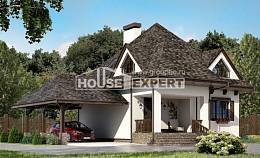 110-002-Л Проект двухэтажного дома мансардный этаж и гаражом, небольшой коттедж из арболита Няндома, House Expert