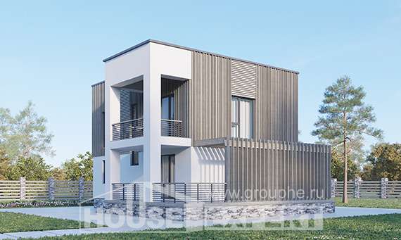 150-017-П Проект двухэтажного дома, бюджетный коттедж из теплоблока, Мирный