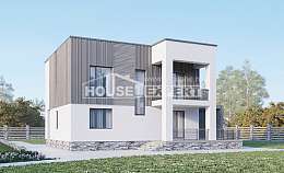 150-017-П Проект двухэтажного дома, простой домик из бризолита, Каргополь