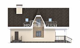 125-001-Л Проект двухэтажного дома с мансардой, компактный коттедж из арболита Новодвинск, House Expert