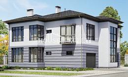 300-006-Л Проект двухэтажного дома, гараж, классический домик из кирпича Вельск, House Expert