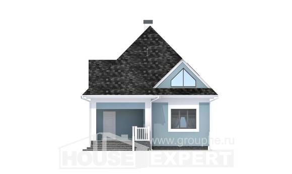 110-001-Л Проект двухэтажного дома мансардой, простой дом из газосиликатных блоков Няндома, House Expert