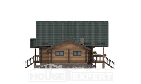 270-002-П Проект двухэтажного дома с мансардным этажом, гараж, красивый домик из дерева, Каргополь