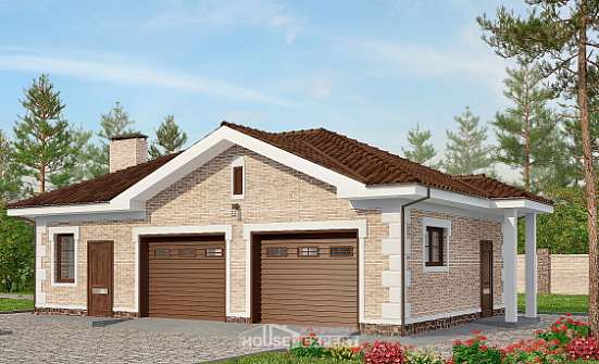 070-005-П Проект гаража из кирпича Няндома | Проекты одноэтажных домов от House Expert