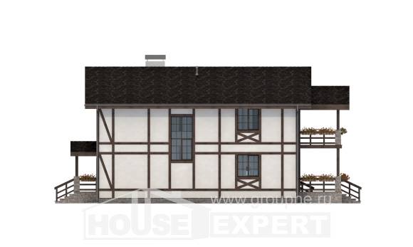 250-002-Л Проект двухэтажного дома с мансардным этажом и гаражом, средний загородный дом из кирпича Коряжма, House Expert
