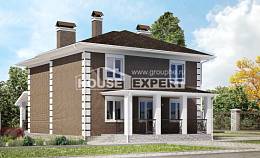 185-002-П Проект двухэтажного дома, компактный загородный дом из бризолита Котлас, House Expert