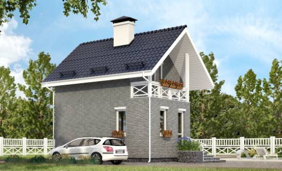 045-001-П Проект двухэтажного дома мансардный этаж, простой дом из твинблока Новодвинск | Проекты домов от House Expert