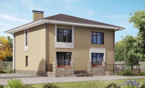 180-015-Л Проект двухэтажного дома, просторный домик из керамзитобетонных блоков, Каргополь