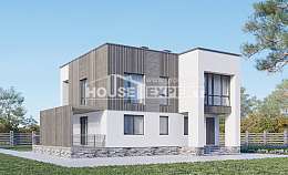 150-017-П Проект двухэтажного дома, скромный загородный дом из поризованных блоков Северодвинск, House Expert