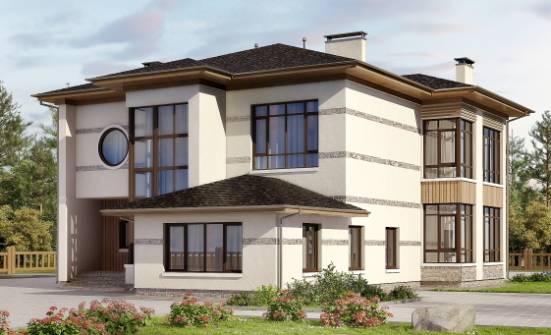 345-001-П Проект двухэтажного дома, большой загородный дом из блока, Коряжма