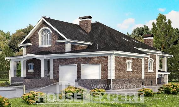 490-001-П Проект трехэтажного дома мансардой и гаражом, современный дом из кирпича Северодвинск, House Expert