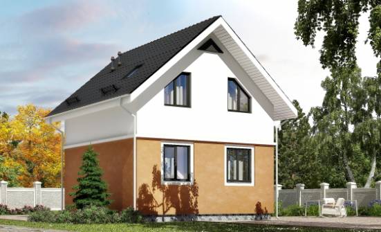 070-001-Л Проект двухэтажного дома с мансардой, бюджетный коттедж из керамзитобетонных блоков Мирный | Проекты домов от House Expert