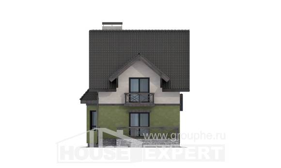 120-003-П Проект двухэтажного дома мансардой, экономичный загородный дом из поризованных блоков Архангельск, House Expert