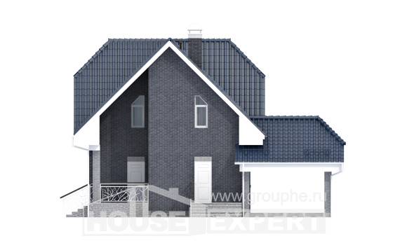 125-002-Л Проект двухэтажного дома с мансардным этажом, гараж, экономичный загородный дом из поризованных блоков Котлас, House Expert