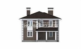 185-002-П Проект двухэтажного дома, компактный загородный дом из газосиликатных блоков Вельск, House Expert