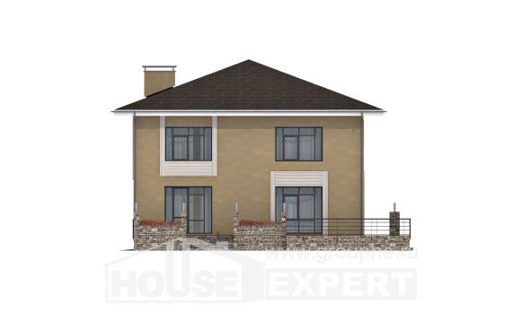 180-015-Л Проект двухэтажного дома, бюджетный коттедж из твинблока Северодвинск, House Expert
