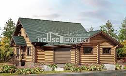 270-002-П Проект двухэтажного дома мансардой, гараж, красивый загородный дом из дерева, Новодвинск