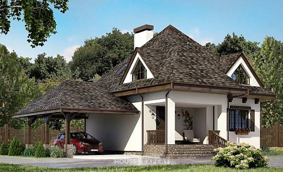 110-002-Л Проект двухэтажного дома с мансардой, гараж, красивый дом из твинблока Каргополь | Проекты домов от House Expert