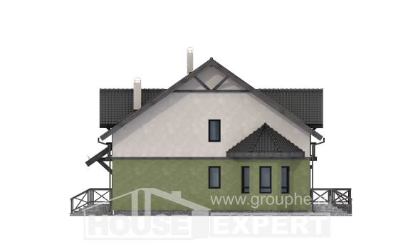 120-003-П Проект двухэтажного дома мансардный этаж, классический дом из блока Коряжма, House Expert