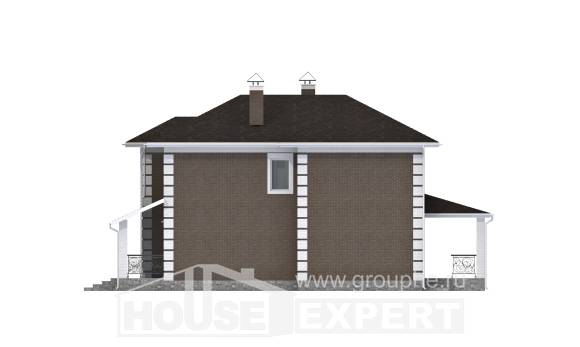 185-002-П Проект двухэтажного дома, уютный домик из теплоблока Каргополь, House Expert