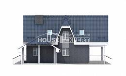 125-002-Л Проект двухэтажного дома мансардой и гаражом, бюджетный загородный дом из газобетона Коряжма, House Expert
