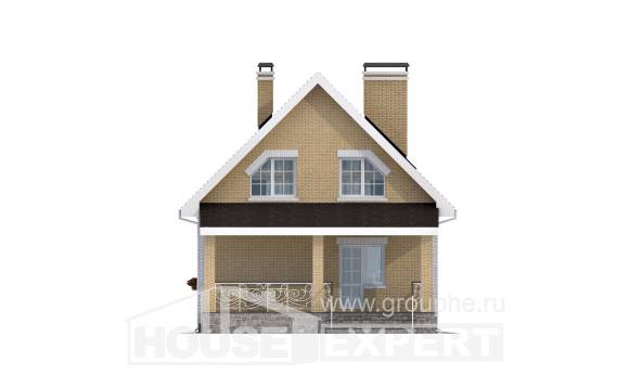 130-004-П Проект двухэтажного дома мансардный этаж, доступный домик из керамзитобетонных блоков Вельск, House Expert