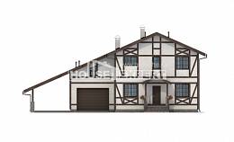 250-002-Л Проект двухэтажного дома с мансардой и гаражом, современный коттедж из кирпича Няндома, House Expert